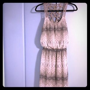 Express XS grey print dress with lace straps